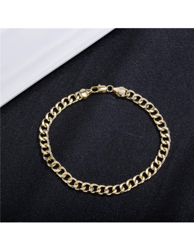Pulsera de Tobillo de Cadena Cubana Kelistom 7mm Oro 14K/18K