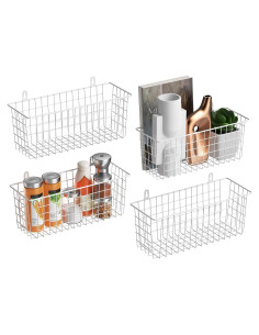 Cestas de Alambre Extra Grande MaraFansie 4-Pack Blanco