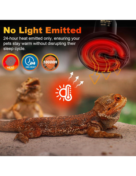 MIXJOY Lámpara de Calor Cerámica 100W para Reptiles E26 MIXJOY Lámpara de Calor Cerámica 100W para Reptiles E26