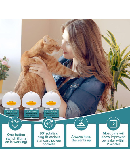Difusor Calmante para Gatos LIWENQI 48ml 90 Días Alivio Estrés Difusor Calmante para Gatos LIWENQI 48ml 90 Días Alivio Estrés