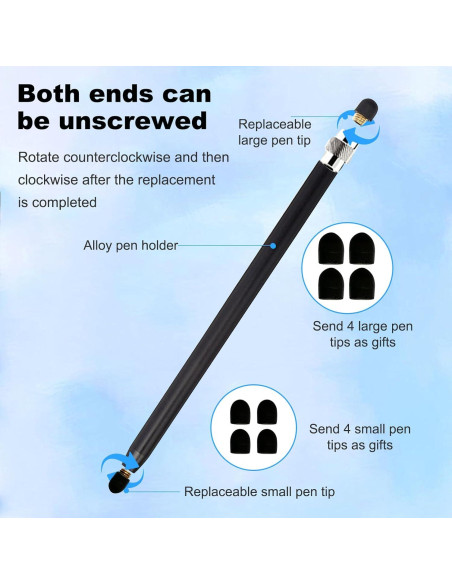 4 Bolígrafos Stylus 2-en-1 Woycey para Pantallas Táctiles 4 Bolígrafos Stylus 2-en-1 Woycey para Pantallas Táctiles