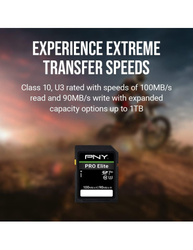 Tarjeta de Memoria Flash PNY 1TB PRO Elite SDXC UHS-I 100MB/s