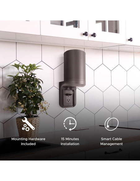 Soporte de Pared para Enchufe AC Soundbass ERA100 Negro Soporte de Pared para Enchufe AC Soundbass ERA100 Negro