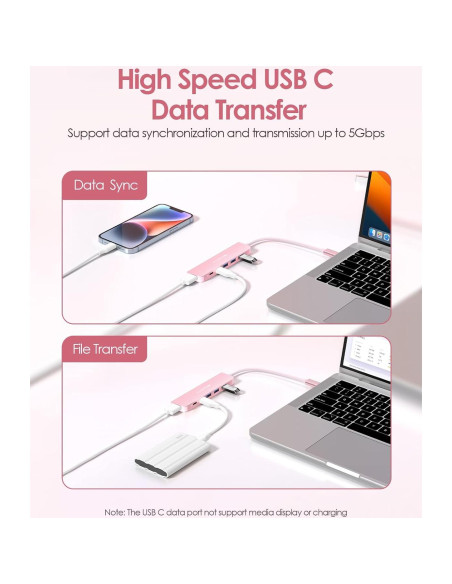 Hub USB C Lention CE35s 6 en 1 con HDMI 4K y 3 USB-A Hub USB C Lention CE35s 6 en 1 con HDMI 4K y 3 USB-A