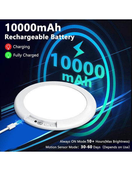 Maylit 2 Paquete Luces de Techo Recargables con Sensor Maylit 2 Paquete Luces de Techo Recargables con Sensor