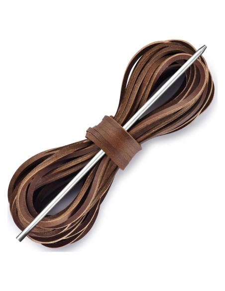 Cordones de Cuero para Botas - 182.88 cm x 3.2 mm - 1 Aguja Cordones de Cuero para Botas - 182.88 cm x 3.2 mm - 1 Aguja