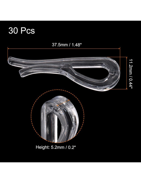 30 Clips Cocodrilo Plástico uxcell 3.76cm Transparente 30 Clips Cocodrilo Plástico uxcell 3.76cm Transparente