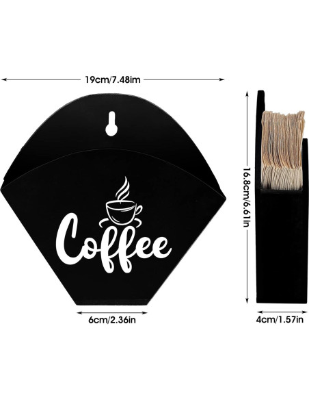 Soporte para Filtros de Café Montado en Pared Yalikop Negro Soporte para Filtros de Café Montado en Pared Yalikop Negro