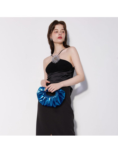 Bolso de Noche de Cuero PU JENSVOIR Azul 30x23 cm para Mujeres