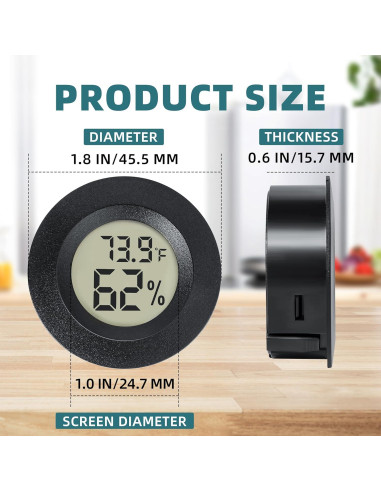Mini Higrómetro Digital EWPJDK - Paquete de 4 Medidores