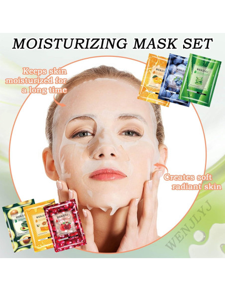 Conjunto de 22 Mascarillas Faciales Hidratantes WENJLYJ Conjunto de 22 Mascarillas Faciales Hidratantes WENJLYJ