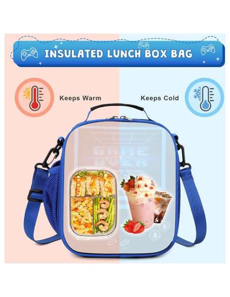 Caja de Almuerzo Aislada ACESAK para Niños - Gamer Negro 5.7L Caja de Almuerzo Aislada ACESAK para Niños - Gamer Negro 5.7L