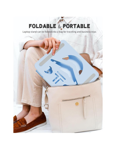 Soporte para Laptop ToBeoneer Ajustable Plegable 39.6 cm Azul