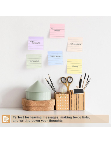 Notas Adhesivas Rayadas Mr. Pen 3x3" Morandi 720 Hojas