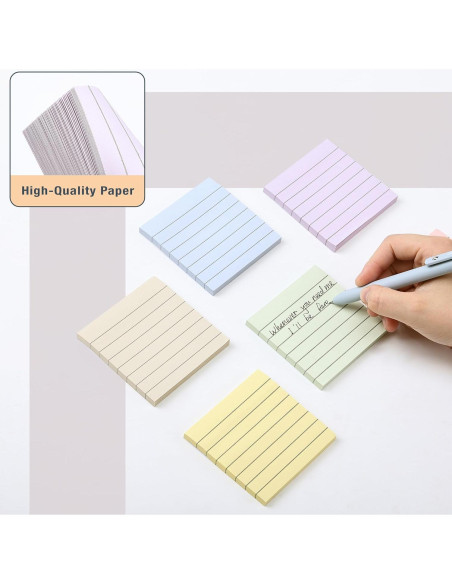 Notas Adhesivas Rayadas Mr. Pen 3x3" Morandi 720 Hojas