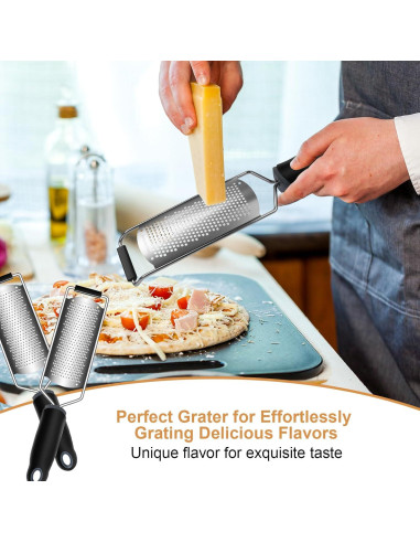 Rallador de Queso de Mano BIDFUL Acero Inoxidable Negro 32.4cm
