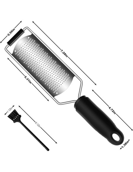 Rallador de Queso de Mano BIDFUL Acero Inoxidable Negro 32.4cm Rallador de Queso de Mano BIDFUL Acero Inoxidable Negro 32.4cm