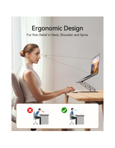 Soporte de Laptop Kootion ST05 Negro Ajustable Ergonómico 2