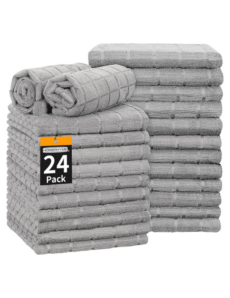 Toallas de Mano HOMERHYME Microfibra Gris 24 Piezas 63.5x38.1cm Toallas de Mano HOMERHYME Microfibra Gris 24 Piezas 63.5x38.1cm