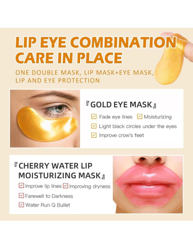 30 Mascarillas Hidratantes de Gel Minfei para Labios y Ojos