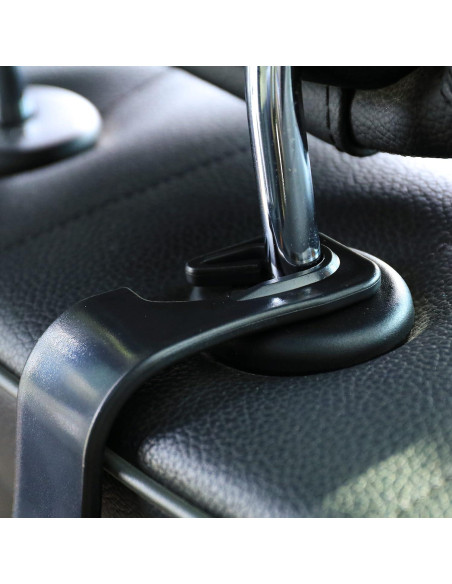 Gancho para Reposacabezas de Coche Amooca - 4 Piezas Negro Gancho para Reposacabezas de Coche Amooca - 4 Piezas Negro