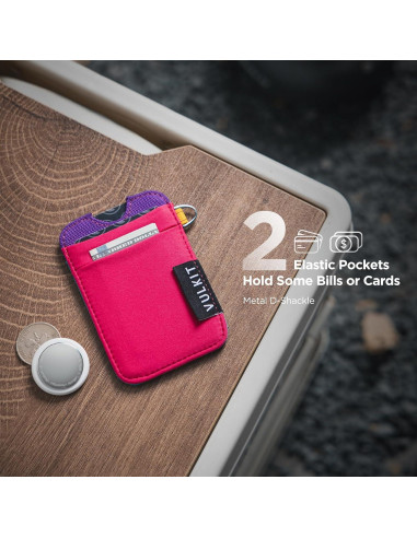 Cartera Slim VULKIT con Bloqueo RFID y Bolsillo Elástico - Berry