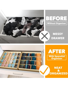 Organizador de Cajones SpaceAid 3 Paquetes 64 Celdas Beige 2