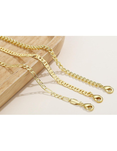 Set de Tobilleras de Oro 14K XIANNVXI 3 Piezas Hipoalergénicas