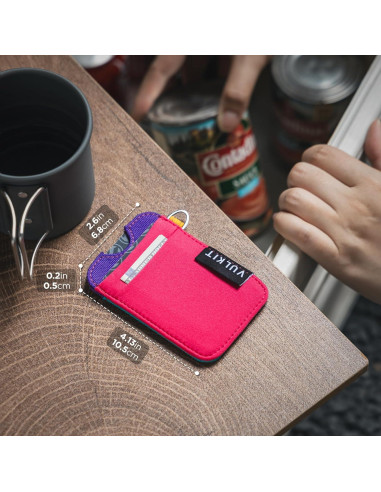 Cartera Slim VULKIT con Bloqueo RFID y Bolsillo Elástico - Berry