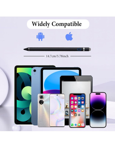 Lápiz Estilográfico Digital Kenkor para iPhone y Android, Punta Fina