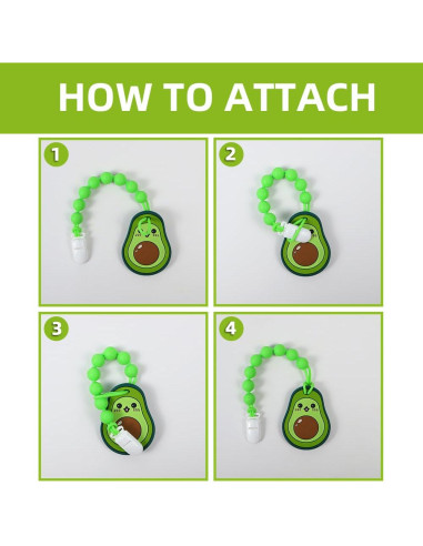 Mordedor de Silicona Alimentaria AmazingM Aguacate con Clip