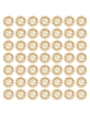 Botones de Madera Shapenty 15mm 50PCS para Costura y Manualidades