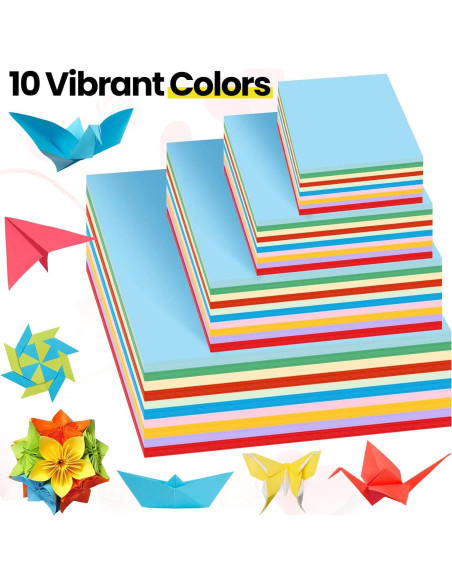 Papel de Origami Sinmoe 2300 Hojas Asortidas 4 Tamaños 10 Colores Papel de Origami Sinmoe 2300 Hojas Asortidas 4 Tamaños 10 Colores
