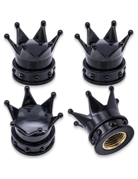 4 Tapas de Válvula de Neumático MEAJOO en Plástico ABS Negro 4 Tapas de Válvula de Neumático MEAJOO en Plástico ABS Negro
