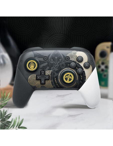 Empuñaduras de Pulgar NANANINO para Controlador Pro Switch Negro Oro Empuñaduras de Pulgar NANANINO para Controlador Pro Switch Negro Oro