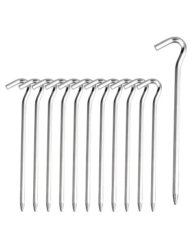 Estacas de Aluminio FANBX F 18 cm con Gancho para Tienda