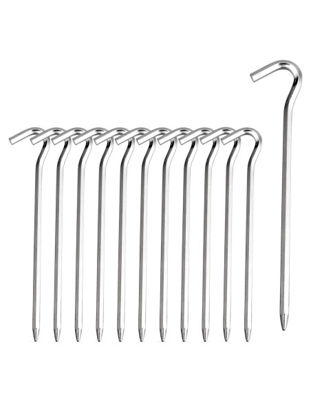 Estacas de Aluminio FANBX F 18 cm con Gancho para Tienda Estacas de Aluminio FANBX F 18 cm con Gancho para Tienda