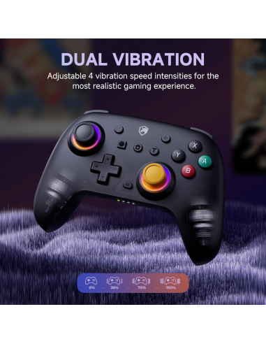 Controlador Inalámbrico ECHTPower para Nintendo Switch - Joystick Hall, RGB