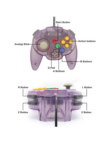 Controlador con cable Intec Gaming Warrior 64 para Nintendo 64 Púrpura