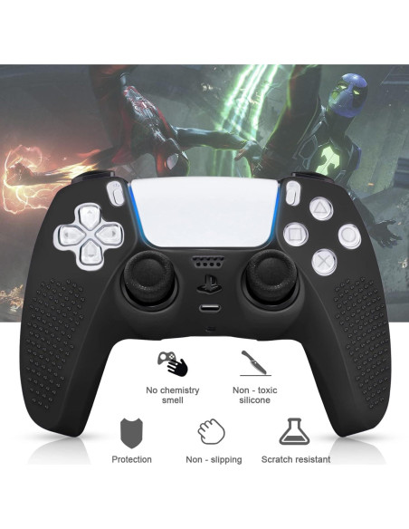Funda de Silicona Antideslizante SIKEMAY para Controlador PS5 - Negro Funda de Silicona Antideslizante SIKEMAY para Controlador PS5 - Negro