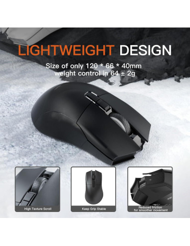 Darmoshark N3PRO Ratón Gaming Inalámbrico 26000DPI