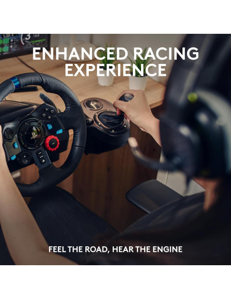 Volante de Carreras Logitech G29 con Pedales y Auriculares A10 Volante de Carreras Logitech G29 con Pedales y Auriculares A10