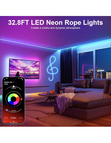 Luces de Cuerda LED Fussion 10m RGB Control App IP67