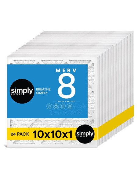 Filtro de Aire Simply MERV 8 10x10x1 Paquete de 24 Filtros Filtro de Aire Simply MERV 8 10x10x1 Paquete de 24 Filtros