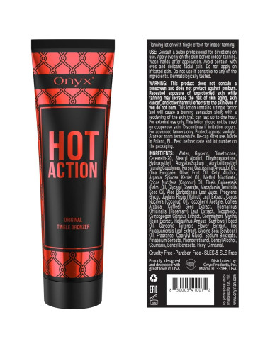 Loción bronceadora Onyx Hot Action Tingle 166g - Intensificador