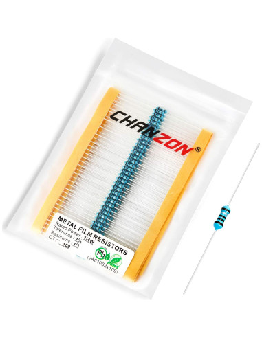 Resistores de Película Metálica Chanzon 1 Ohm 1/4W 100 Piezas