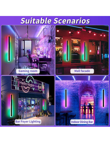 Lámpara de Pared RGB Mikeru 60 cm Regulable IP65