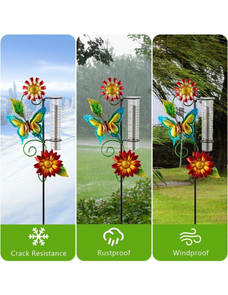 Pluviómetro de Mariposa Viterlight 17.78 cm Decorativo Jardín Pluviómetro de Mariposa Viterlight 17.78 cm Decorativo Jardín