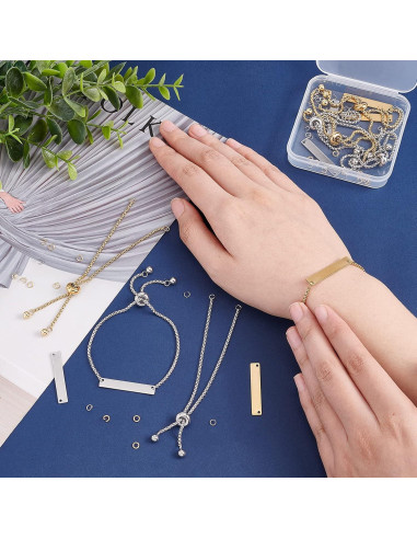 Kit DIY Pulseras Grabables UNICRAFTALE 8 Piezas 24cm Acero Inoxidable