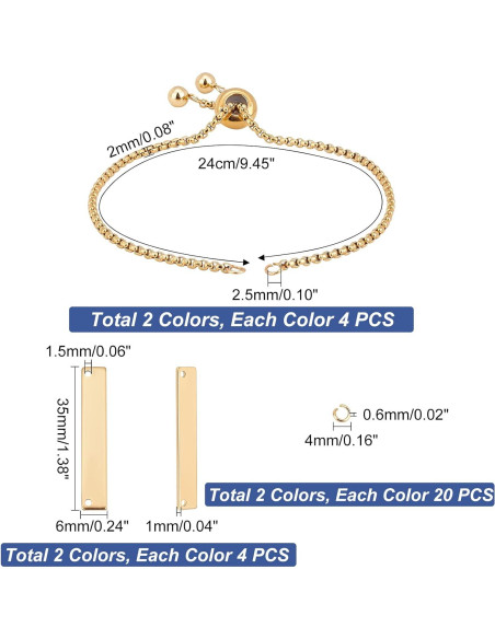 Kit DIY Pulseras Grabables UNICRAFTALE 8 Piezas 24cm Acero Inoxidable Kit DIY Pulseras Grabables UNICRAFTALE 8 Piezas 24cm Acero Inoxidable